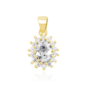 Pandantiv argint placat cu aur galben și pietre DiAmanti Z1102CG_W-DIA (Argint 925‰ 1,2 g.)